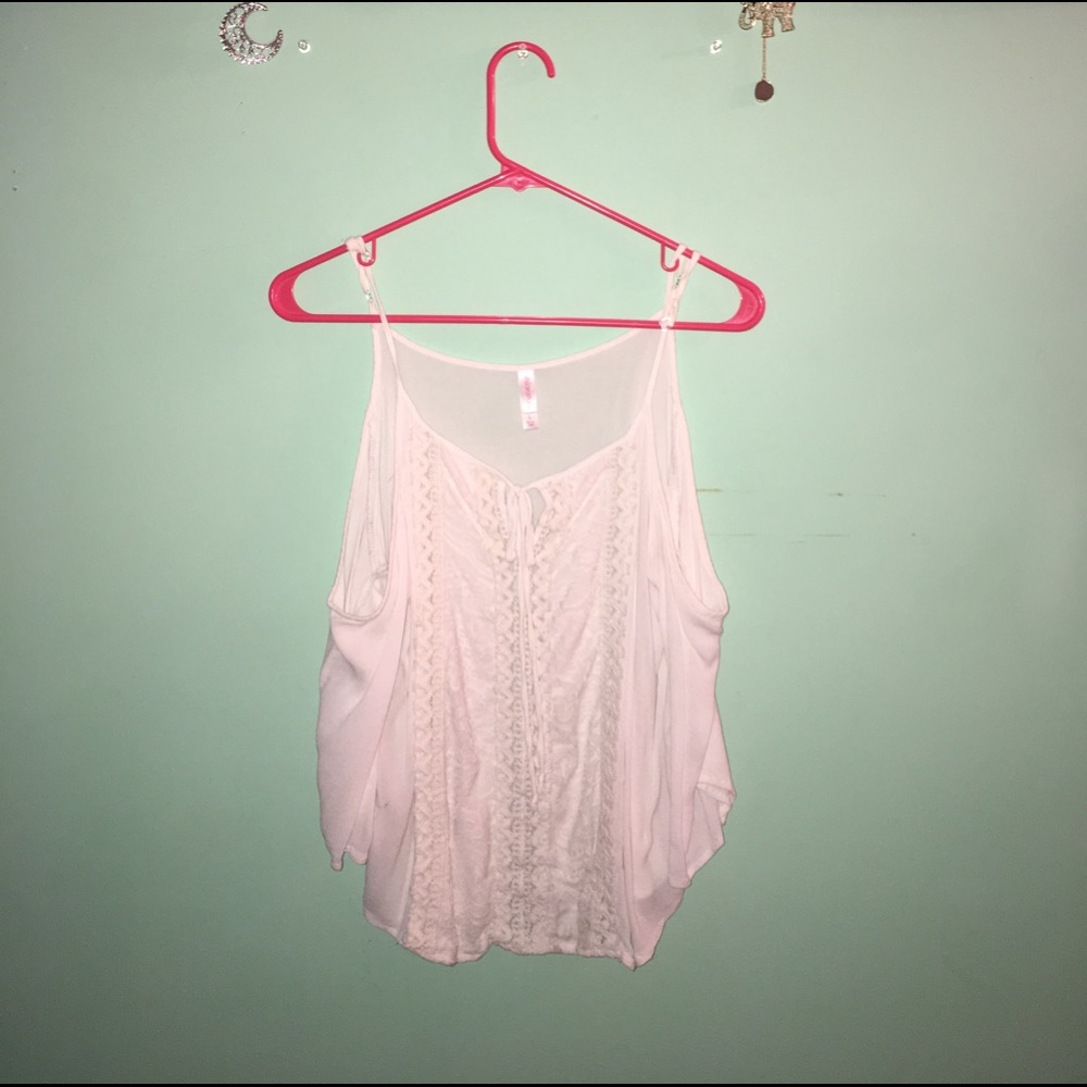Shoulder Cut Lace Tank